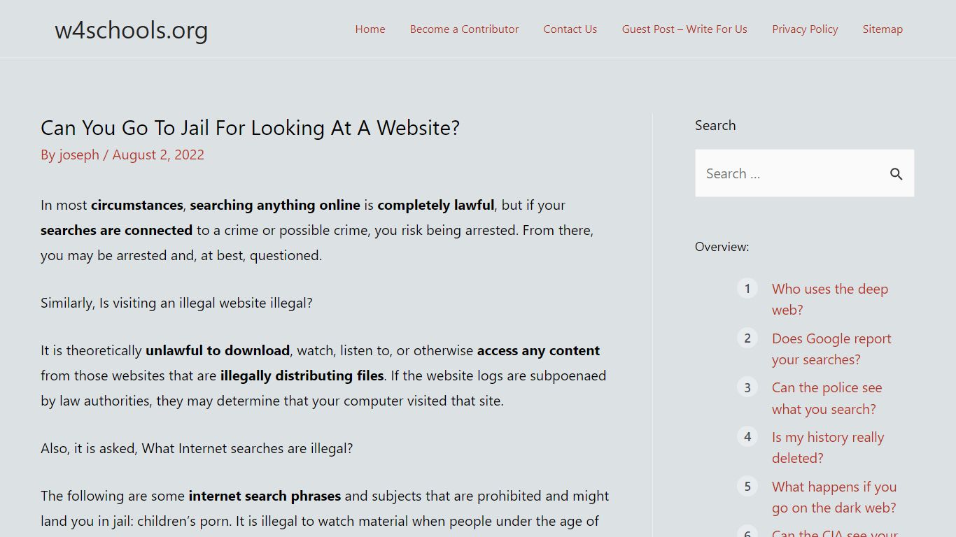 Can You Go To Jail For Looking At A Website? - w4schools.org